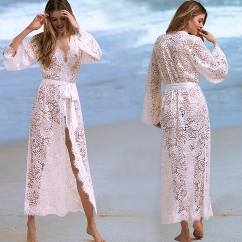 Chic White Lace Bikini Cover-Up