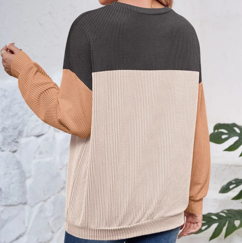 Round Neck Long Sleeve Sweatshirt - Runwayfashionista.com