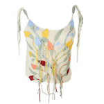 Hand Hook Flower Sleeveless Top