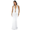 Backless Halter Deep V Neck Maxi Dress: The Ultimate Evening Statement