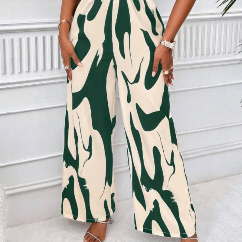 Elegant V-neck batwing sleeve wide jumpsuit - runwayfashionista.com