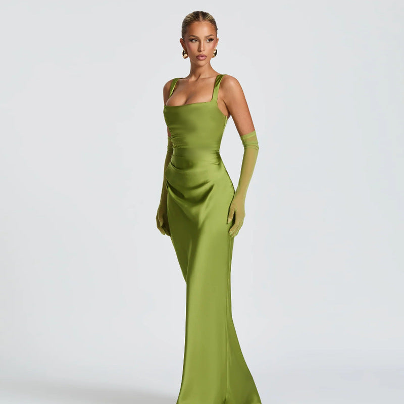 Backless Satin Maxi: Luxe Night Style