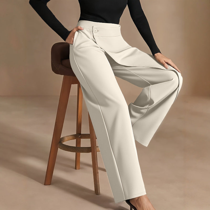 Chic Asymmetrical Suit-Style Pants