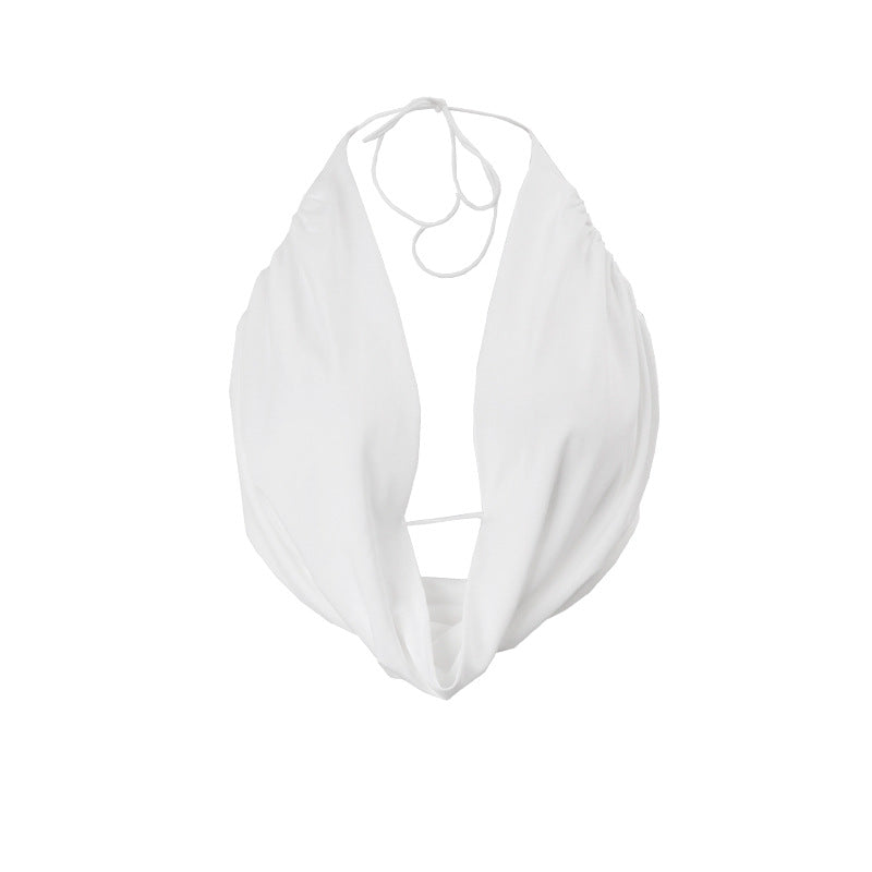 White halter top on a white background