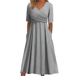 Short sleeved front cross dress - runwayfashionista.com