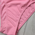Cross-Strap Halter Bikini Set - pink