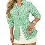 Casual Simple Striped Button Long Sleeve Shirt