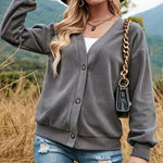 V-Neck Dropped Shoulder Jacket - runwafashionista.com