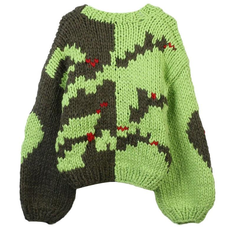 V-Neck Long Sleeved Loose Cardigan