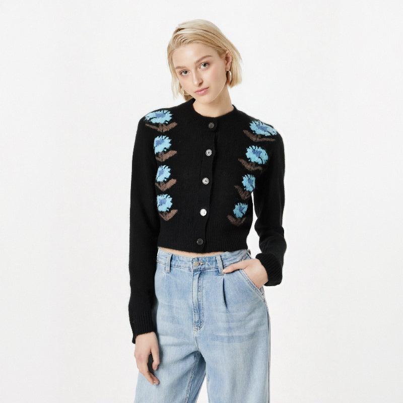 hort Stacked Jacquard Knit Cardigan