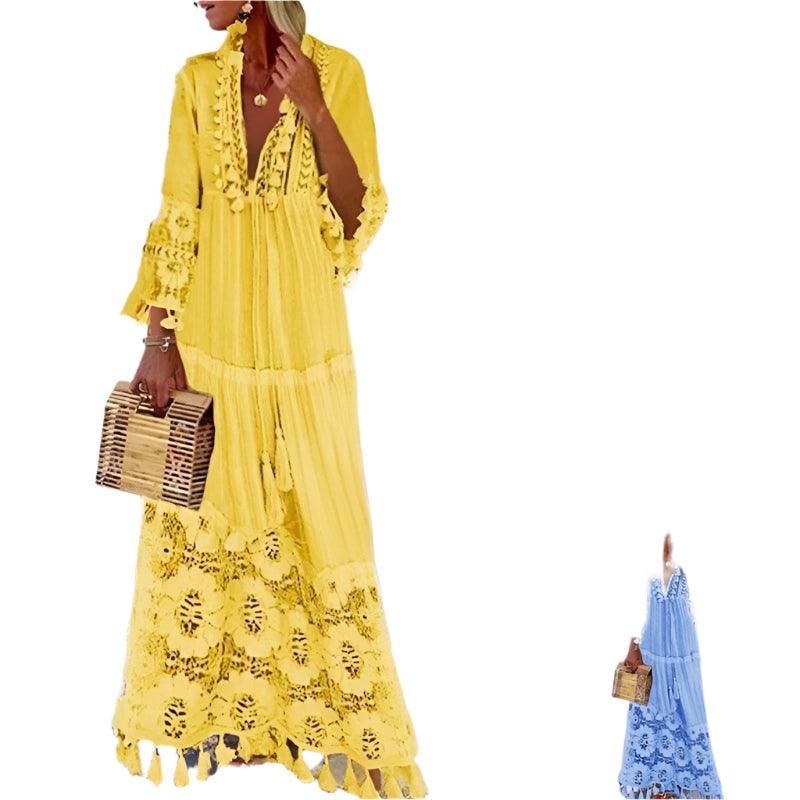 Patchwork Vacation Style Dress
