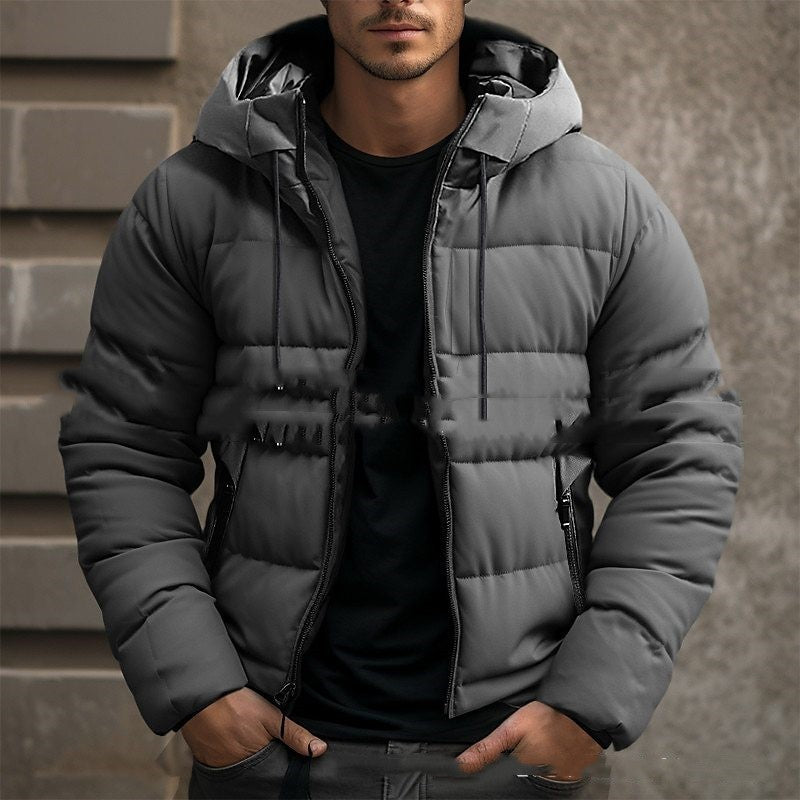 Men's Classic Cotton Zip-Up Hooded Jacket