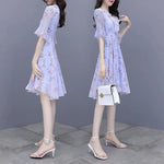 Flared Sleeve Floral Dress