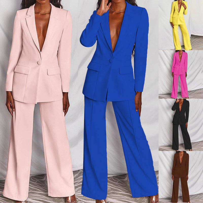 Chic Blazer and Straight-Leg Pant Set