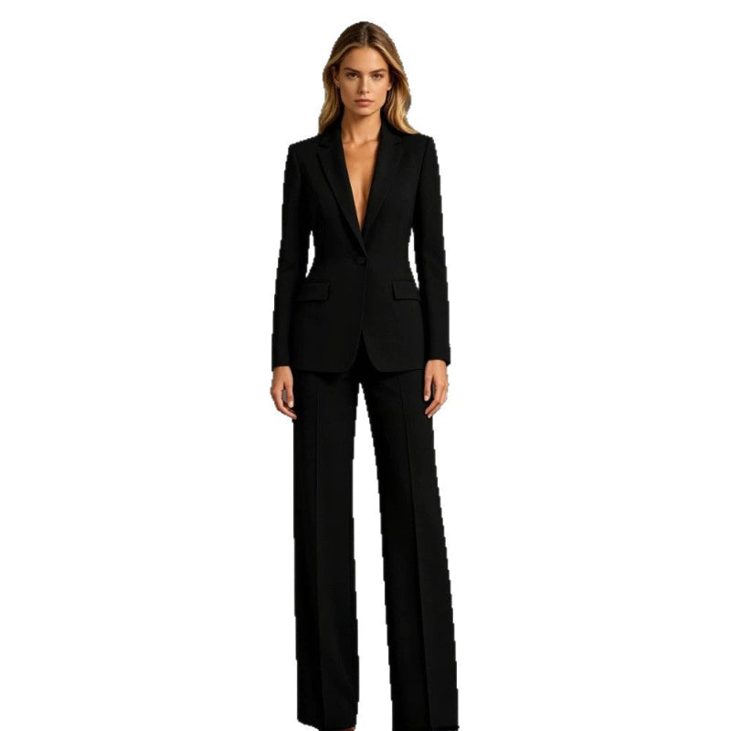 Slim Fit Blazer and Dress Pants Two Piece Office Suit