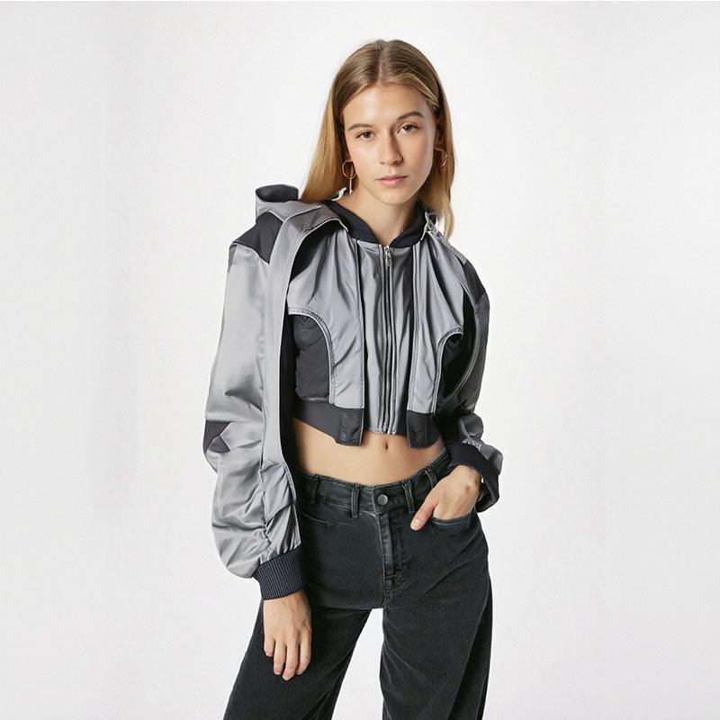 Color Blocked Baseball Jacket