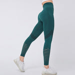 High waisted mesh yoga elastic tight leggings - runwayfashionista.com