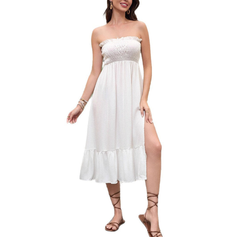 Strapless Multi-Way Wear Mid-Length Dress: Your Ultimate Chameleonic Chic - White