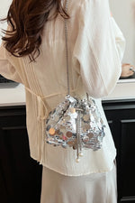 Drawstring Sequin Crossbody Bag - rnwayfashionista.com
