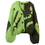 V-Neck Long Sleeved Loose Cardigan