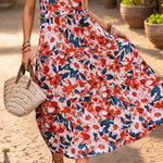 Frill Backless Printed Sleeveless Midi Dress - rnwayfashionista.com