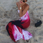 Daring Strapless Maxi Dress with Waist Bag