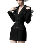Long sleeve double breasted blazer -runwayfashionista.com