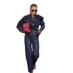 3D Floral Denim Shirt & Jeans Set