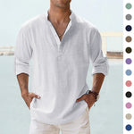 Casual Cotton Linen Shirt - White