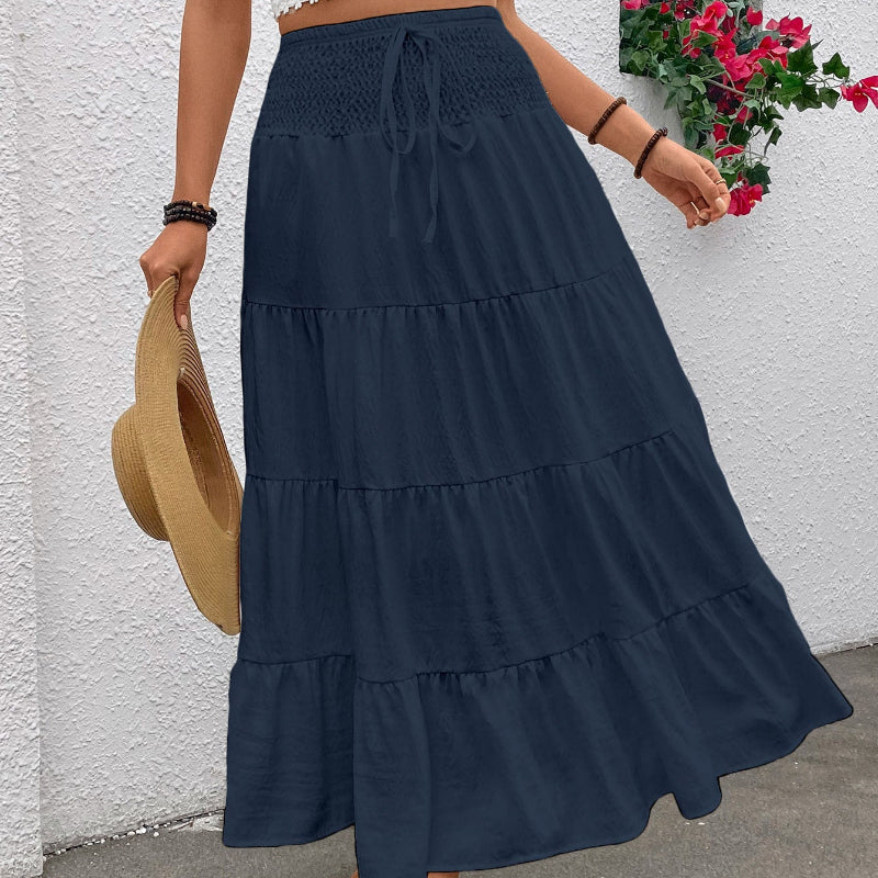 High-waisted Bohemian Long Skirt