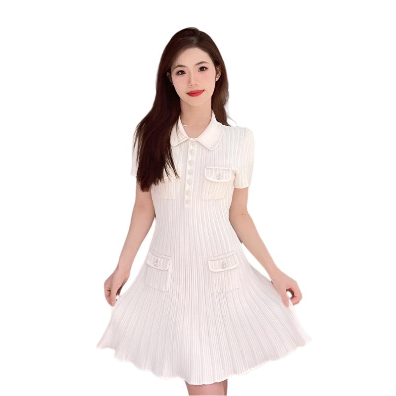 Button Label Short Sleeved Dress