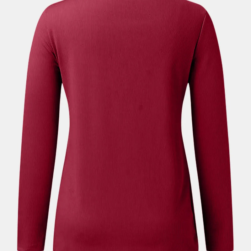 Scoop Neck Long Sleeve T-Shirt -Runwayfashionistta.com