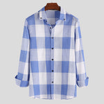 Men's Bold Windowpane Plaid Check Button-Down Long-Sleeve Casual Shirt — 5 Colours