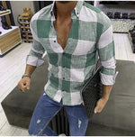 Men's Bold Windowpane Plaid Check Button-Down Long-Sleeve Casual Shirt — 5 Colours