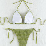 Lace up Neck Triangle Bikini