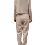 Plaid texture snap down top and pants set - runwayfashionista.com