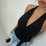 Backless Suspender Deep V-Top - runwayfashionista.com
