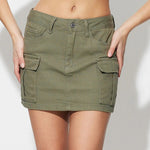 Pocketed Mini Denim Skirt - runwayfashionista.com