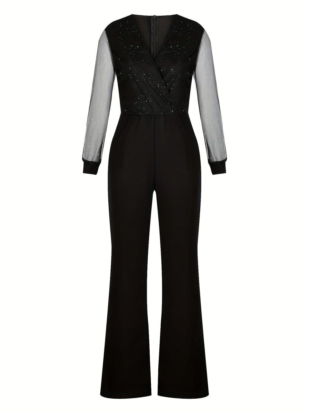 Mesh powder patchwork jumpsuit - runwayfashionista.com