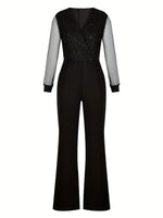 Mesh powder patchwork jumpsuit - runwayfashionista.com