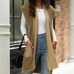 Pocketed Open Front Cap Sleeve Cardigan - runwayfashionista.com