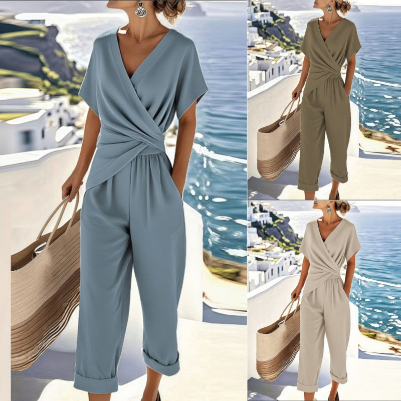 Casual Pleated Irregular Top And Pants Set