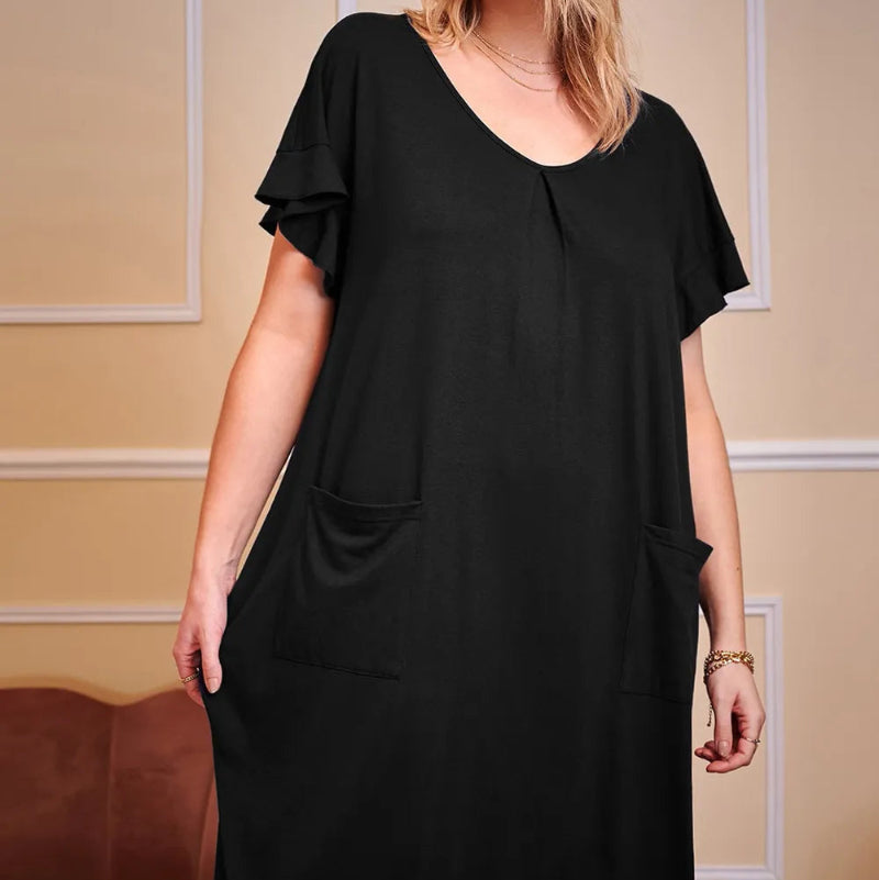 Chic Comfort: Plus Size Lounge Midi Dress