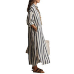 Split Collar Short Sleeve Midi Dresses - grey