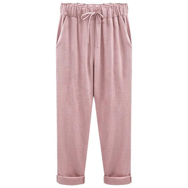 Linen cropped pants - runwayfashionista.com