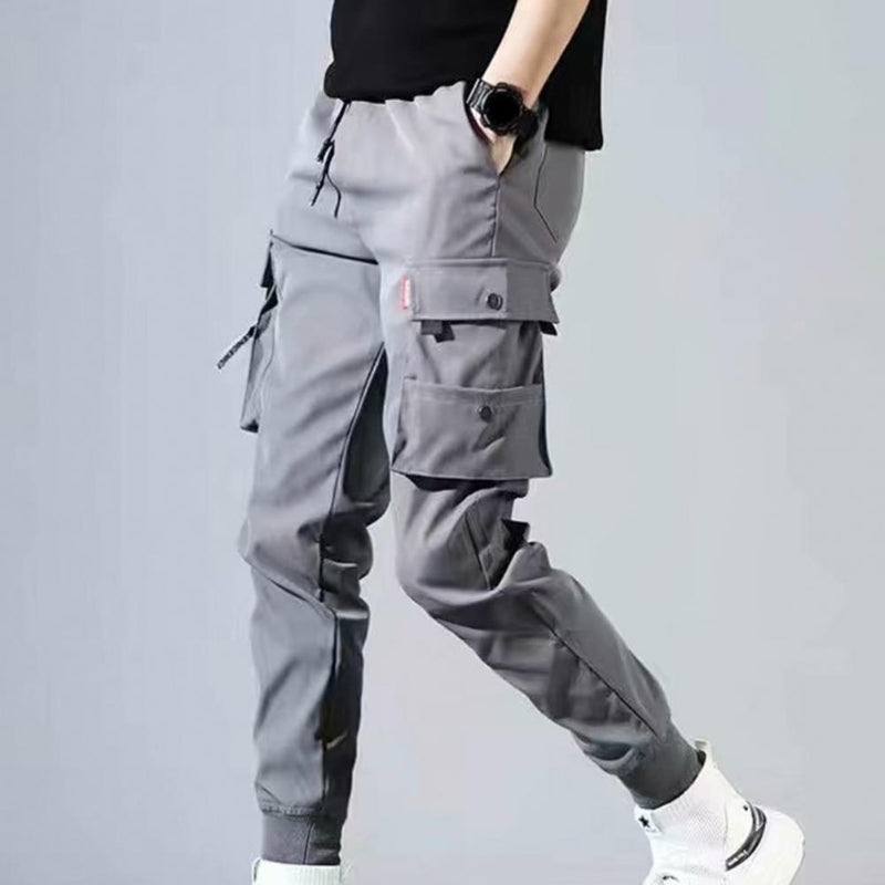 Hip HopMulti-pocket Cargo Pants - grey