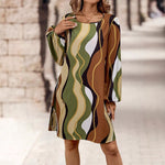 Long Sleeve Round Neck Dress