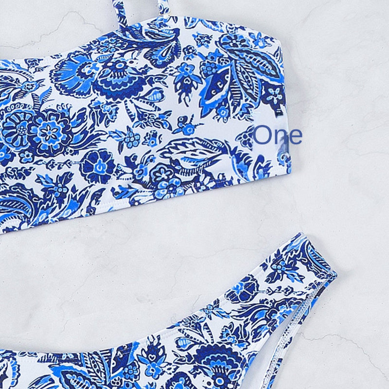 Porcelain Print Two-Piece Swimsuit