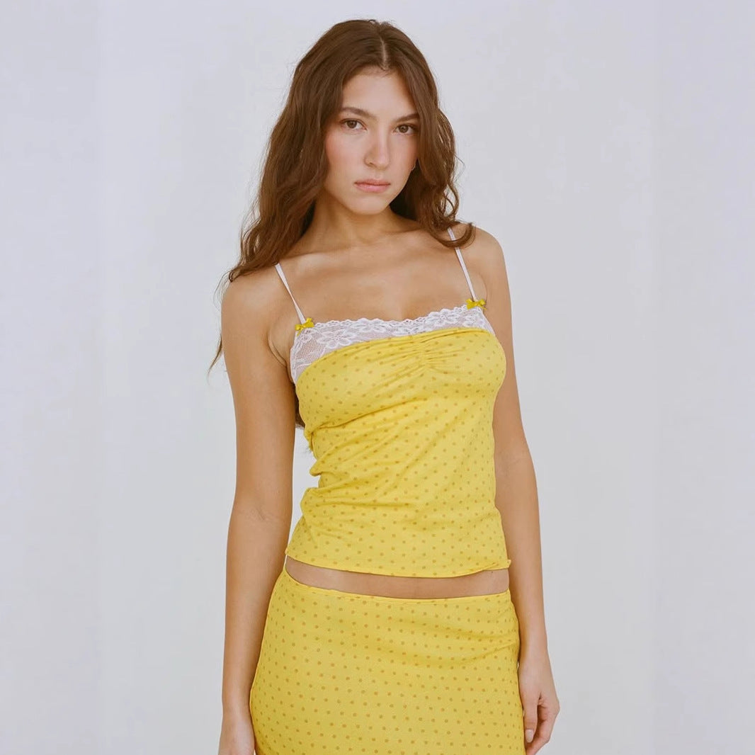 Polka Dot Perfection: Your New Strapless Crop Top!