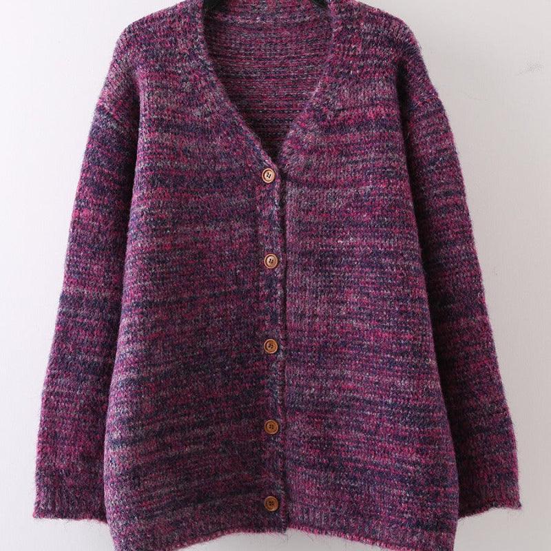 Loose and Lazy V-Neck Knitted Cardigan